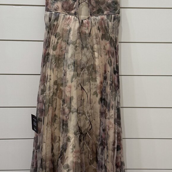 NWT Lulus Most Beautiful Day Ivory Multi Floral Print Organza Maxi Dress - Picture 5 of 9